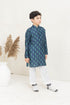 FEATHER PRINT DARK BLUE SET